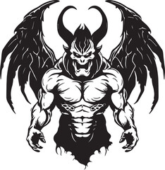 Biblical scary demon, Evil demon Vector Illustration, SVG