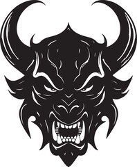 Demon head, Devil mask, Scary mask Vector illustration, SVG
