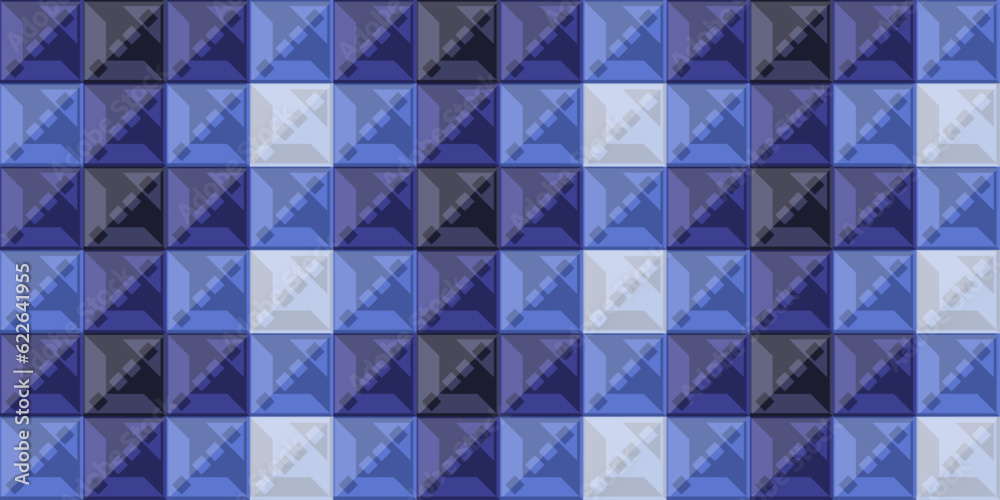 Aufkleber intricate pattern with blue mosaic. vector seamless mosaic tile pattern with simple squares. for pri