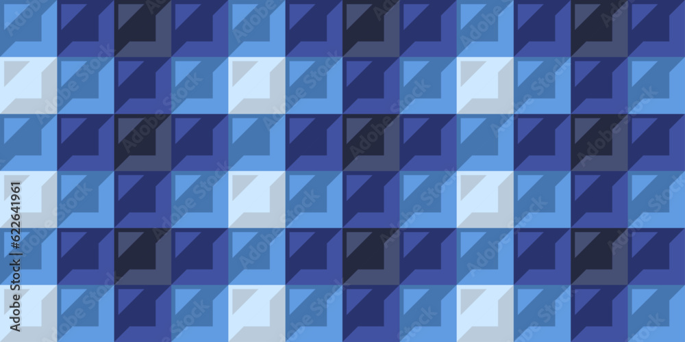 Poster blue mosaic tiles. vector seamless mosaic tile pattern with simple squares. for print, packaging, wa