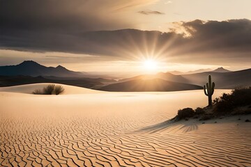 sunset in the desert