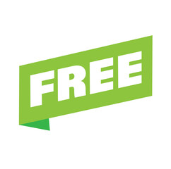 Free label green speech bubble