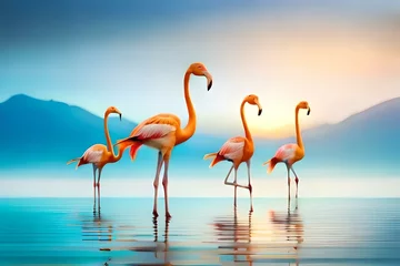 Foto op Canvas flamingo in the water © SAJAWAL JUTT