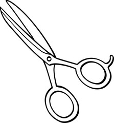 Fototapeta premium hand drawn scissor illustration.