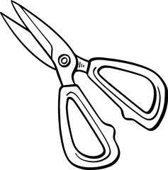 hand drawn scissor illustration.
