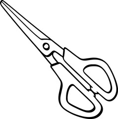 hand drawn scissor illustration.