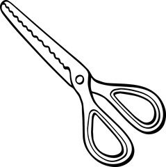 hand drawn scissor illustration.