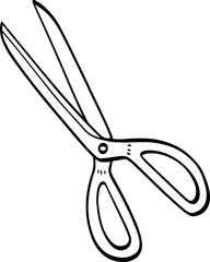 hand drawn scissor illustration.
