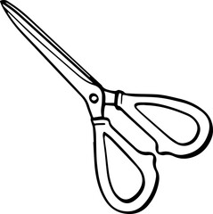 hand drawn scissor illustration.