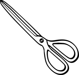hand drawn scissor illustration.