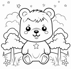 Bear coloring page for toddlers