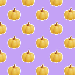 pattern pumpkin seamless on a bold background,3D Render.