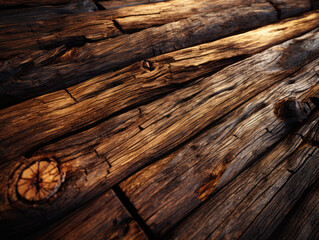 Obraz premium Generative ai illustration of a wooden textured background.