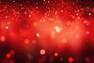Obraz na płótnie Canvas Red Christmas background with a beautiful glitter bokeh. Generative AI