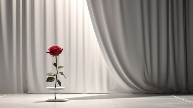 red roses in a vase HD 8K wallpaper Stock Photographic Image