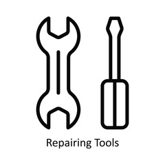 Repairing Tools Vector   outline Icon Design illustration. Kitchen and home  Symbol on White background EPS 10 File
