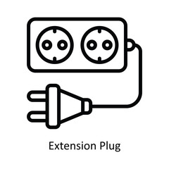 Extension Plug Vector   outline Icon Design illustration. Kitchen and home  Symbol on White background EPS 10 File