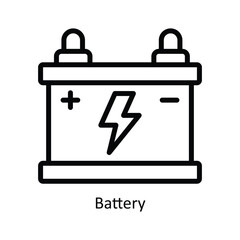 Battery Vector   outline Icon Design illustration. Kitchen and home  Symbol on White background EPS 10 File