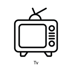 Tv Vector   outline Icon Design illustration. Kitchen and home  Symbol on White background EPS 10 File