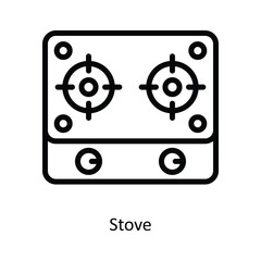 Stove Vector   outline Icon Design illustration. Kitchen and home  Symbol on White background EPS 10 File