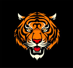 Tiger symbol, emblem, logo blank. Vector illustration isolated