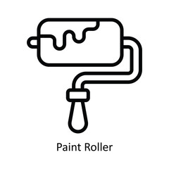 Paint Roller Vector   outline Icon Design illustration. Kitchen and home  Symbol on White background EPS 10 File