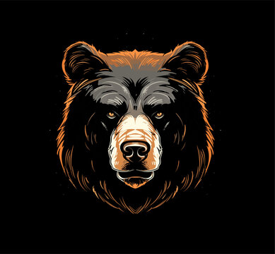 Bear symbol, emblem, logo blank. Vector illustration isolated
