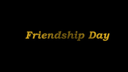 Happy Friendship Day Text Animation in gold color Text on colorful gradient background