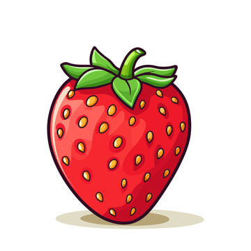 Strawberry icon. Strawberry image isolated. Cute red strawberry. Vector illustration