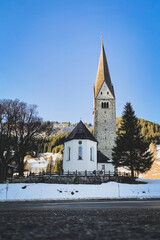 Fototapeta na wymiar Parish curch of Mittelberg, Kleinwalsertal, Austria
