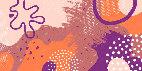Doodle background pattern, abstract colored shapes. Modern minimalism trendy pattern background.