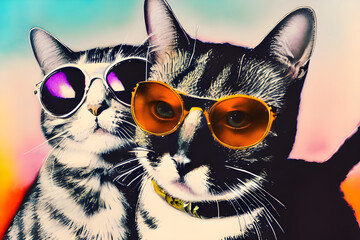 cat wearing sunglasses. Generative AI