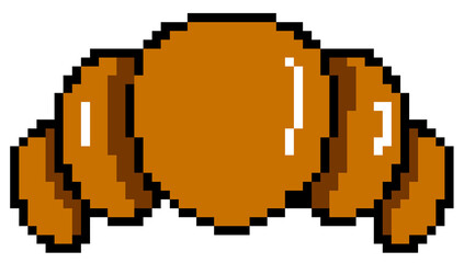 Obraz premium pixel croissant illustration