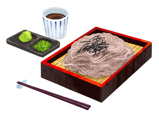 ざるそばのイラスト