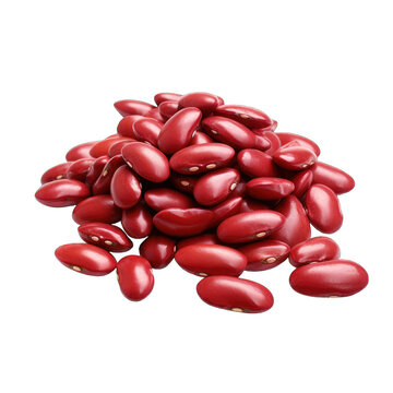 Red bean isolated on transparent background. Pile of red kidney beans