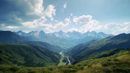Fototapeta premium landscape in the mountains HD 8K wallpaper Stock Photographic Image