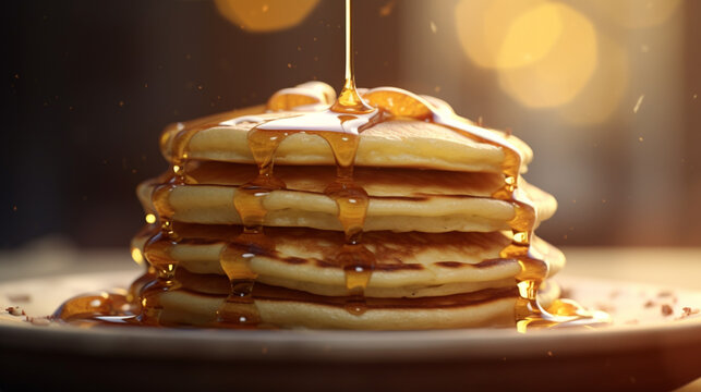 pancakes with chocolate HD 8K wallpaper Stock Photographic Image