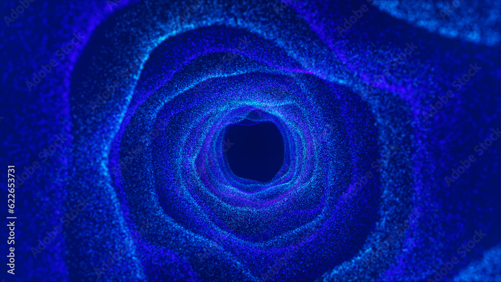 Poster colorful tunnel background. abstract digital background. big data visualization. data flow informati