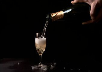 champagne being poured into a glass