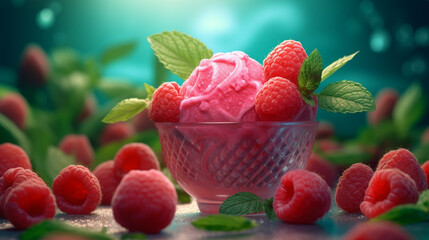 strawberry ice cream HD 8K wallpaper Stock Photographic Image