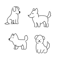 dog outline coloring vector graphics