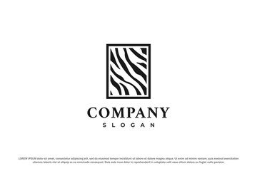 logo african zebra leather pattern