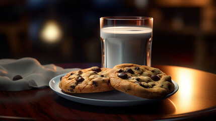 cookies and milk HD 8K wallpaper Stock Photographic Image