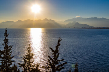 Sunset in Antalya ,Turkey, winter time