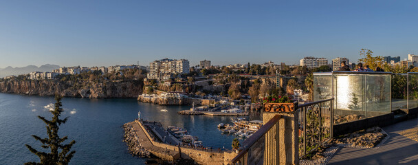 Panorama of  old town marina, Antalya, Turkey