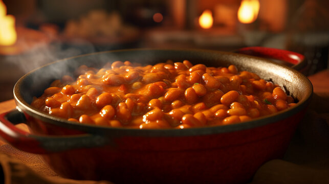 beans in a pan HD 8K wallpaper Stock Photographic Image