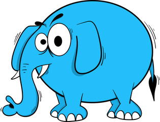 Fototapeta premium cartoon elephant staring vector illustration.