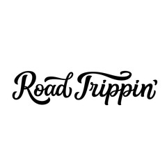 Road tripping. Hand lettering  text isolated on whight background. Vector typography for t shirts, posters, banners, cards, overlays - 622662177