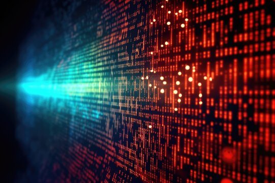 binary code with digital effects wallpaper or banner, Generative AI