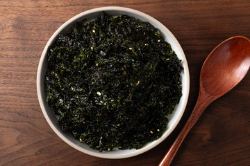 Seaweedflake with salty and sweet seasoning on seaweed